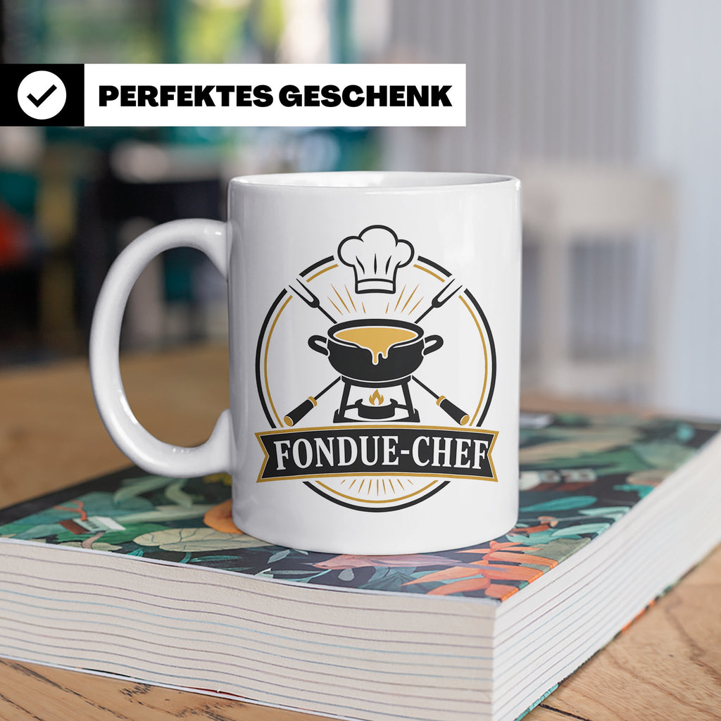 Fondue Tasse Fondue-Chef - Lustiges Geschenk für Gastgeber P – Weiß [farbe:weiß]