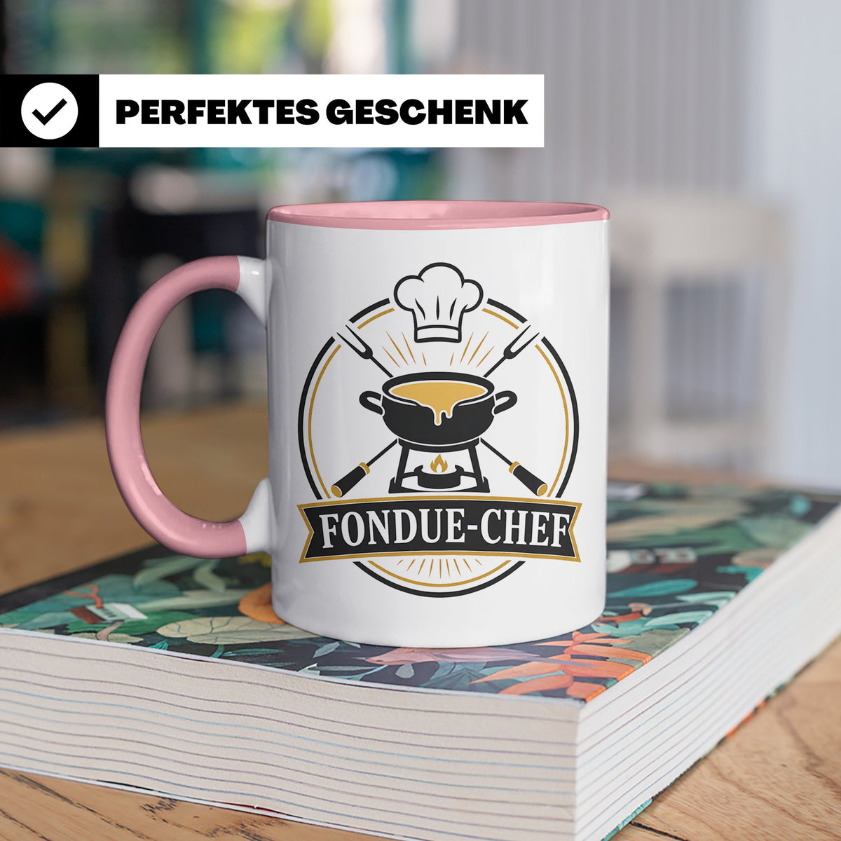 Fondue Tasse Fondue-Chef - Lustiges Geschenk für Gastgeber P – Rosa [farbe:rosa]