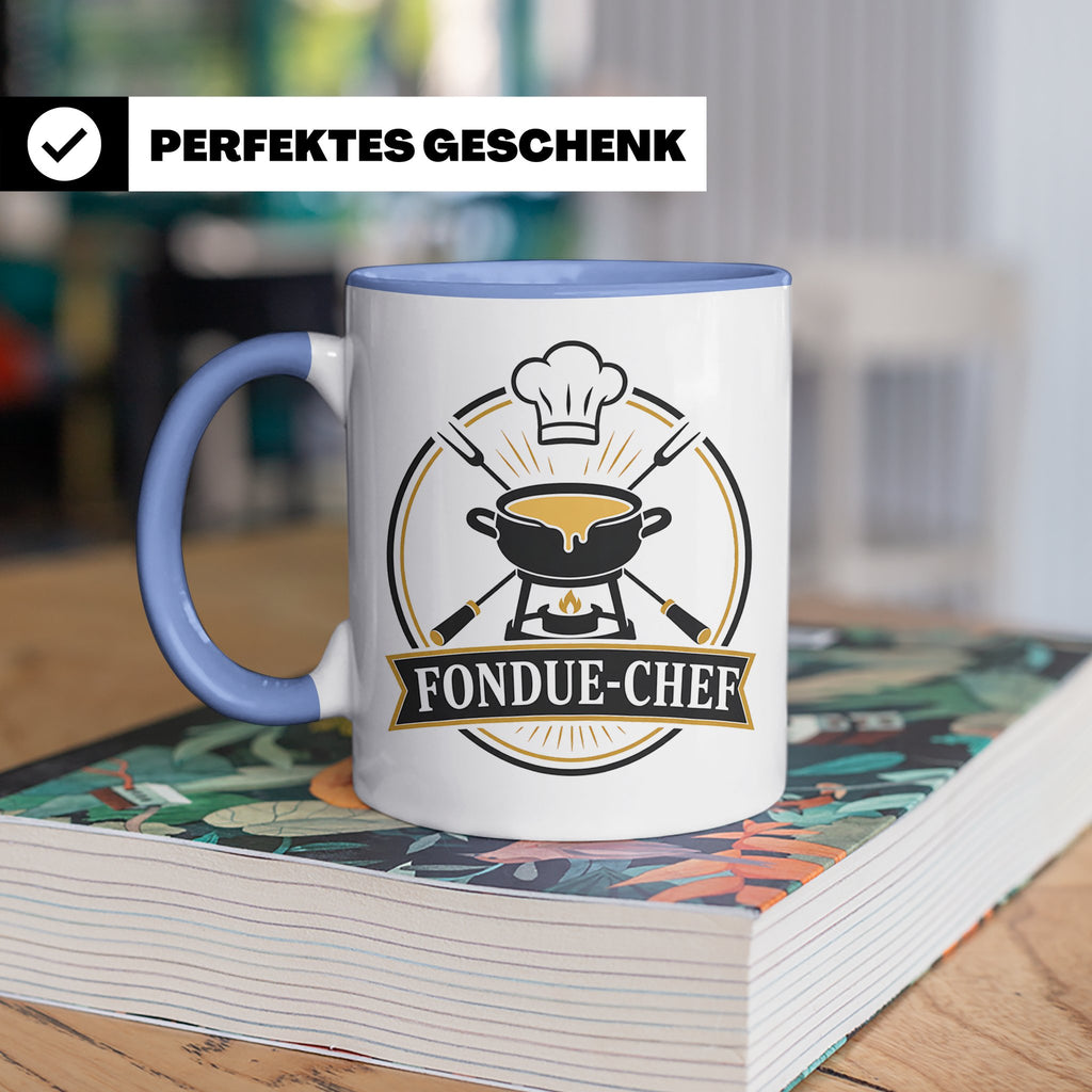 Fondue Tasse Fondue-Chef - Lustiges Geschenk für Gastgeber P – Blau [farbe:blau]