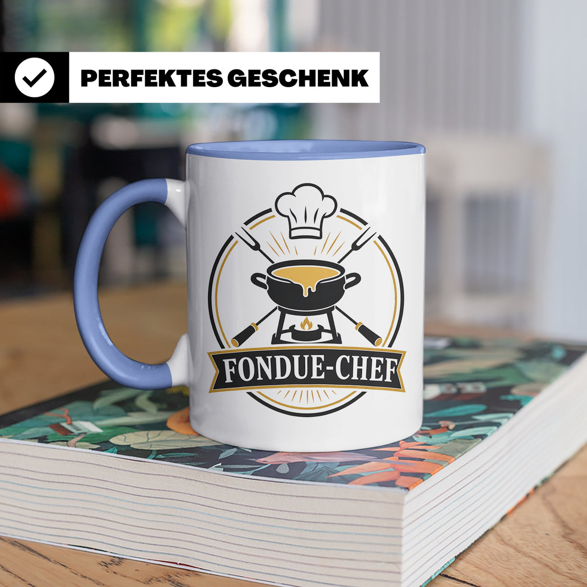 Fondue Tasse Fondue-Chef - Lustiges Geschenk für Gastgeber P – Blau [farbe:blau]