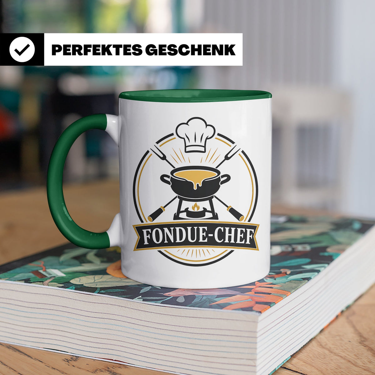 Fondue Tasse Fondue-Chef - Lustiges Geschenk für Gastgeber P – Grün [farbe:grün]