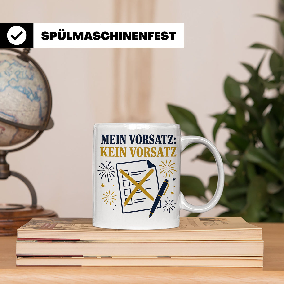 Silvester Tasse Mein Vorsatz kein Vorsatz - Lustiges Neujahr – Weiß [farbe:weiß]