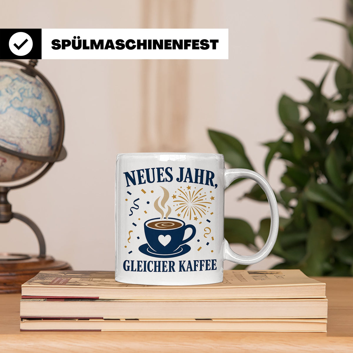 Neujahr Tasse Neues Jahr gleicher Kaffee - Lustiges Geschenk – Weiß [farbe:weiß]