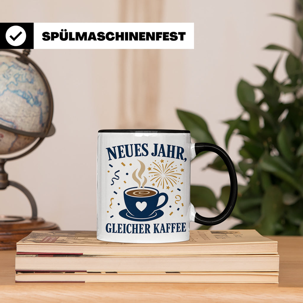 Neujahr Tasse Neues Jahr gleicher Kaffee - Lustiges Geschenk – Schwarz [farbe:schwarz]