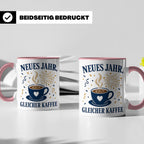 Neujahr Tasse Neues Jahr gleicher Kaffee - Lustiges Geschenk – Rosa [farbe:rosa]