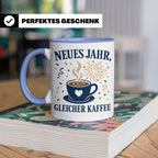 Neujahr Tasse Neues Jahr gleicher Kaffee - Lustiges Geschenk – Blau [farbe:blau]
