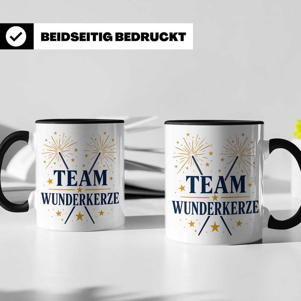 Silvester Tasse Team Wunderkerze - Geschenk für Familie Freu – Schwarz [farbe:schwarz]