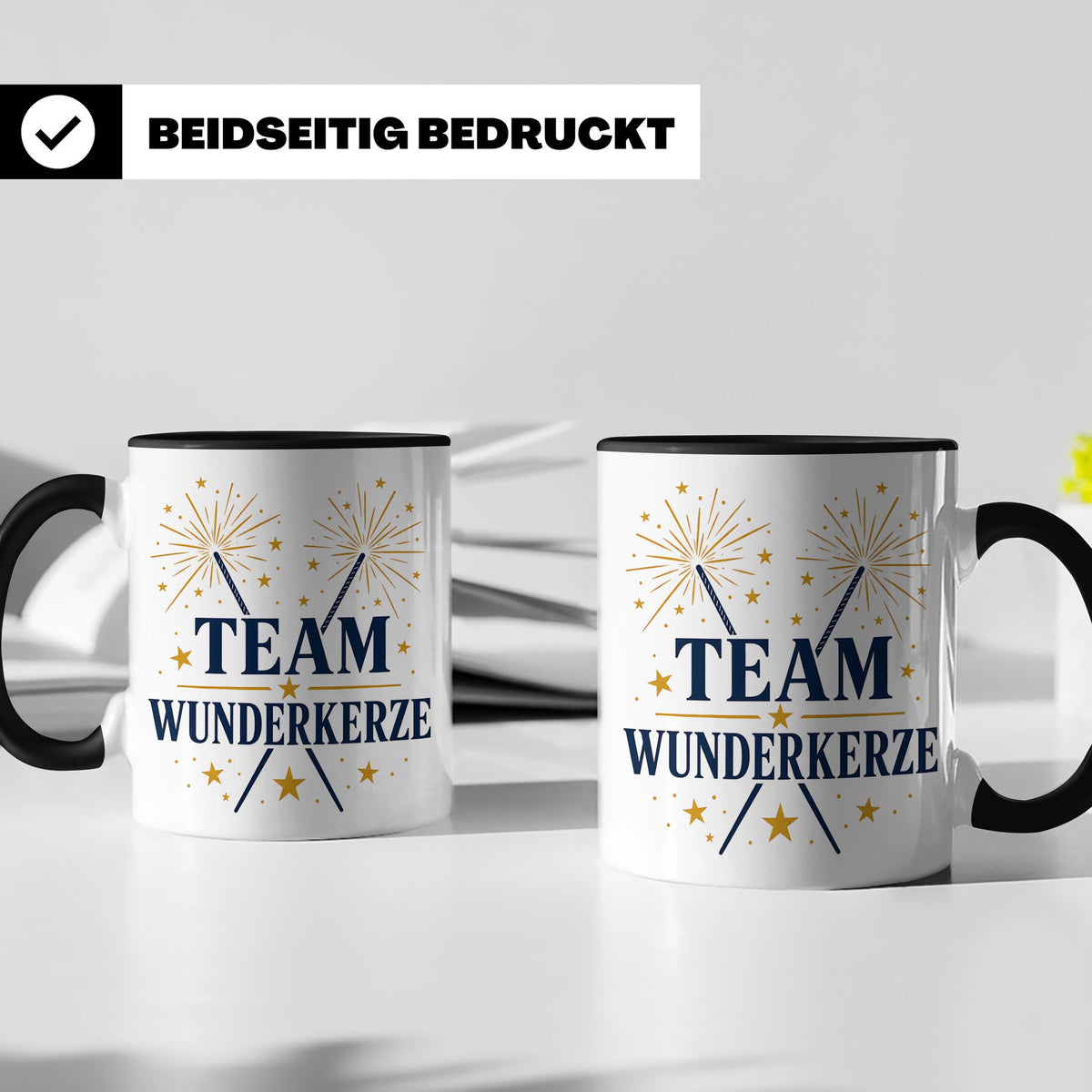 Silvester Tasse Team Wunderkerze - Geschenk für Familie Freu – Schwarz [farbe:schwarz]