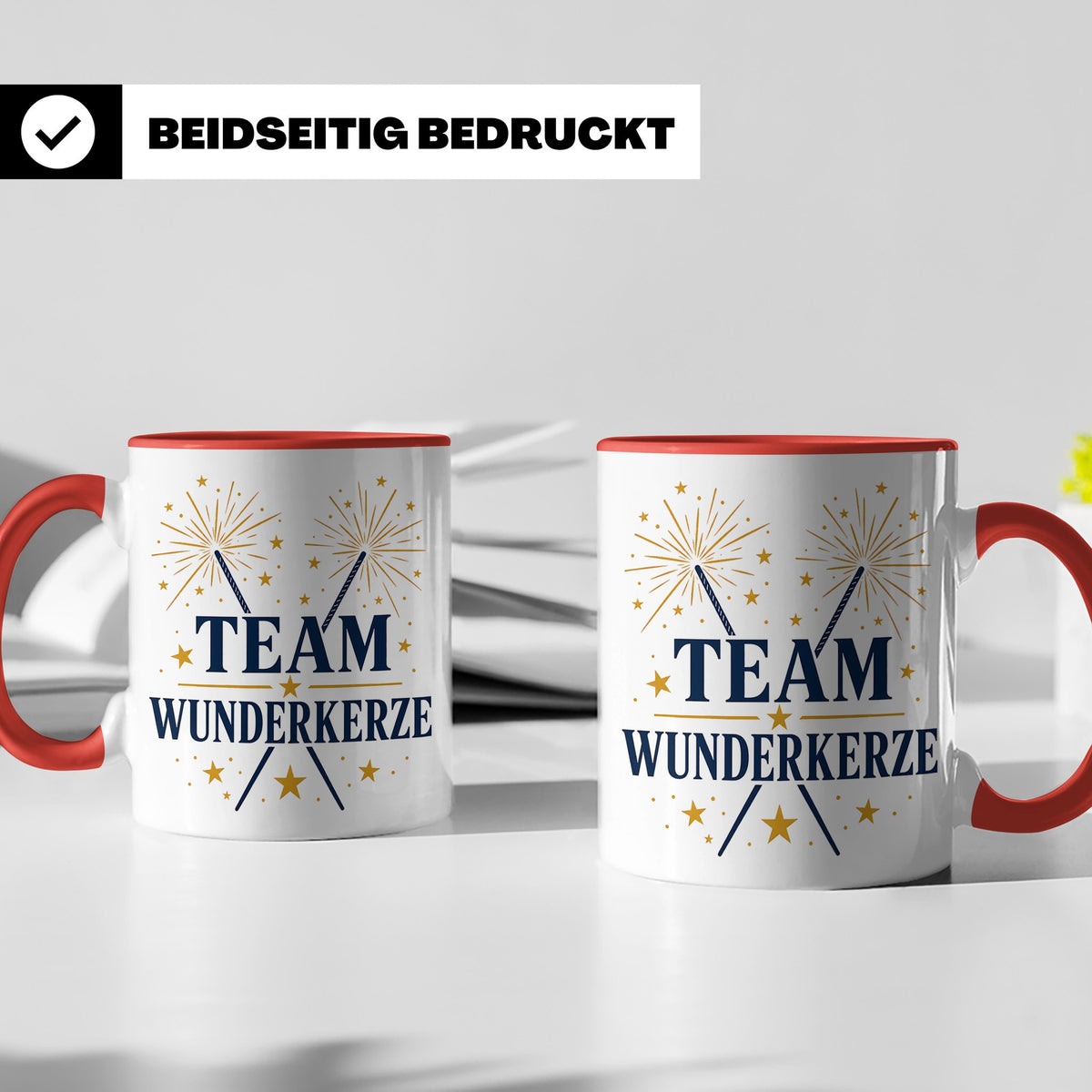 Silvester Tasse Team Wunderkerze - Geschenk für Familie Freu – Rot [farbe:rot]