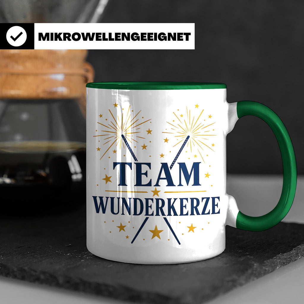 Silvester Tasse Team Wunderkerze - Geschenk für Familie Freu – Grün [farbe:grün]
