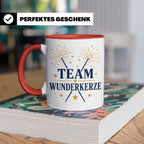 Silvester Tasse Team Wunderkerze - Geschenk für Familie Freu – Rot [farbe:rot]