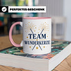 Silvester Tasse Team Wunderkerze - Geschenk für Familie Freu – Rosa [farbe:rosa]