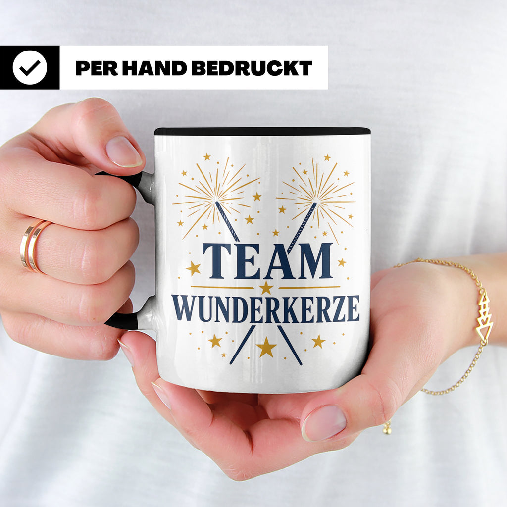 Silvester Tasse Team Wunderkerze - Geschenk für Familie Freu – Schwarz [farbe:schwarz]