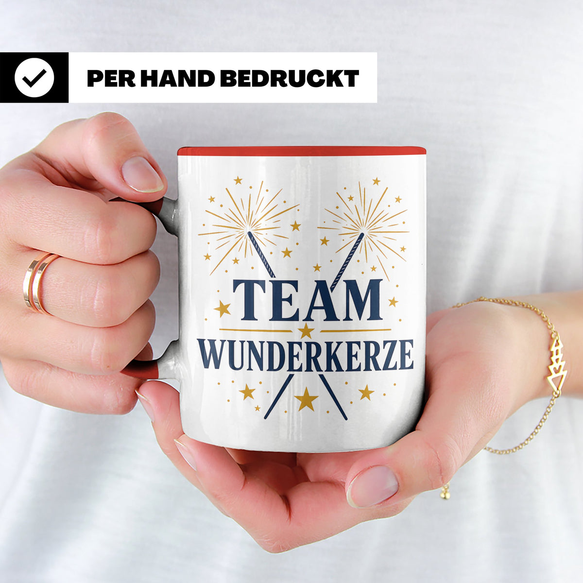 Silvester Tasse Team Wunderkerze - Geschenk für Familie Freu – Rot [farbe:rot]