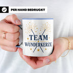 Silvester Tasse Team Wunderkerze - Geschenk für Familie Freu – Blau [farbe:blau]
