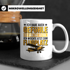 Flugzeug Tasse - Ich habe auch Gefühle Flugplatz Geschenkide – Weiß [farbe:weiß]