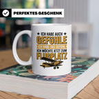 Flugzeug Tasse - Ich habe auch Gefühle Flugplatz Geschenkide – Weiß [farbe:weiß]