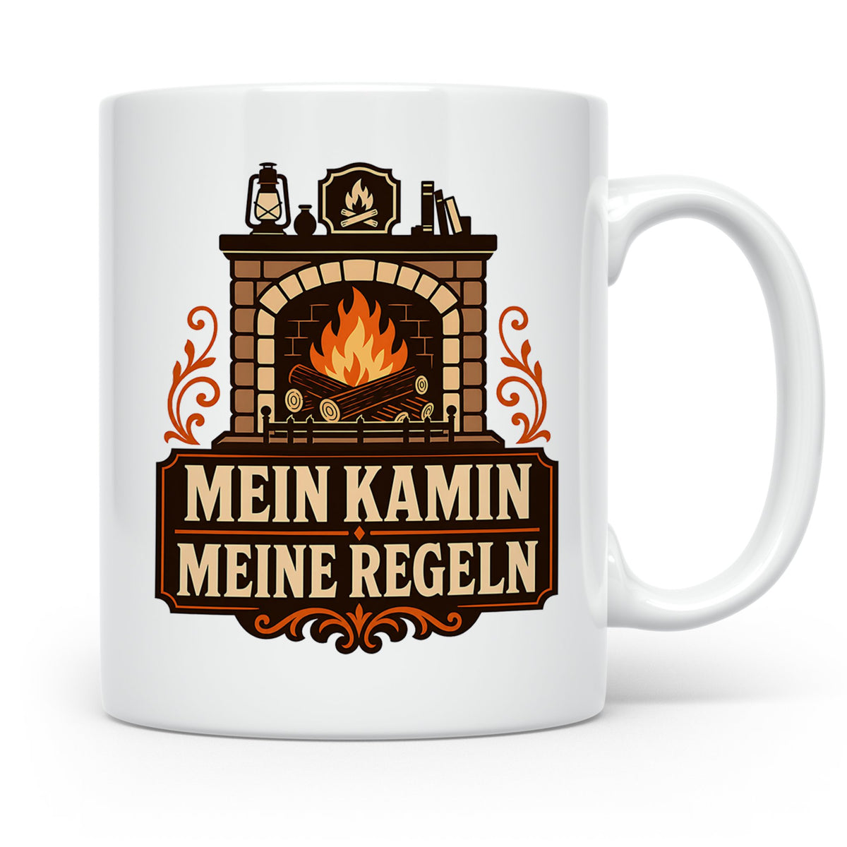 Kamin Tasse Mein Kamin meine Regeln - Lustiges Geschenk für  – Weiß [farbe:weiß]