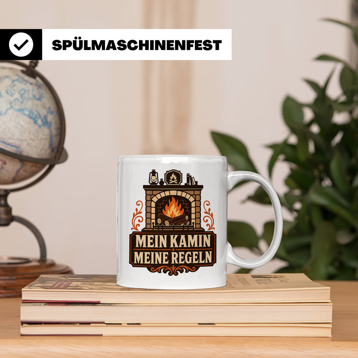 Kamin Tasse Mein Kamin meine Regeln - Lustiges Geschenk für  – Weiß [farbe:weiß]