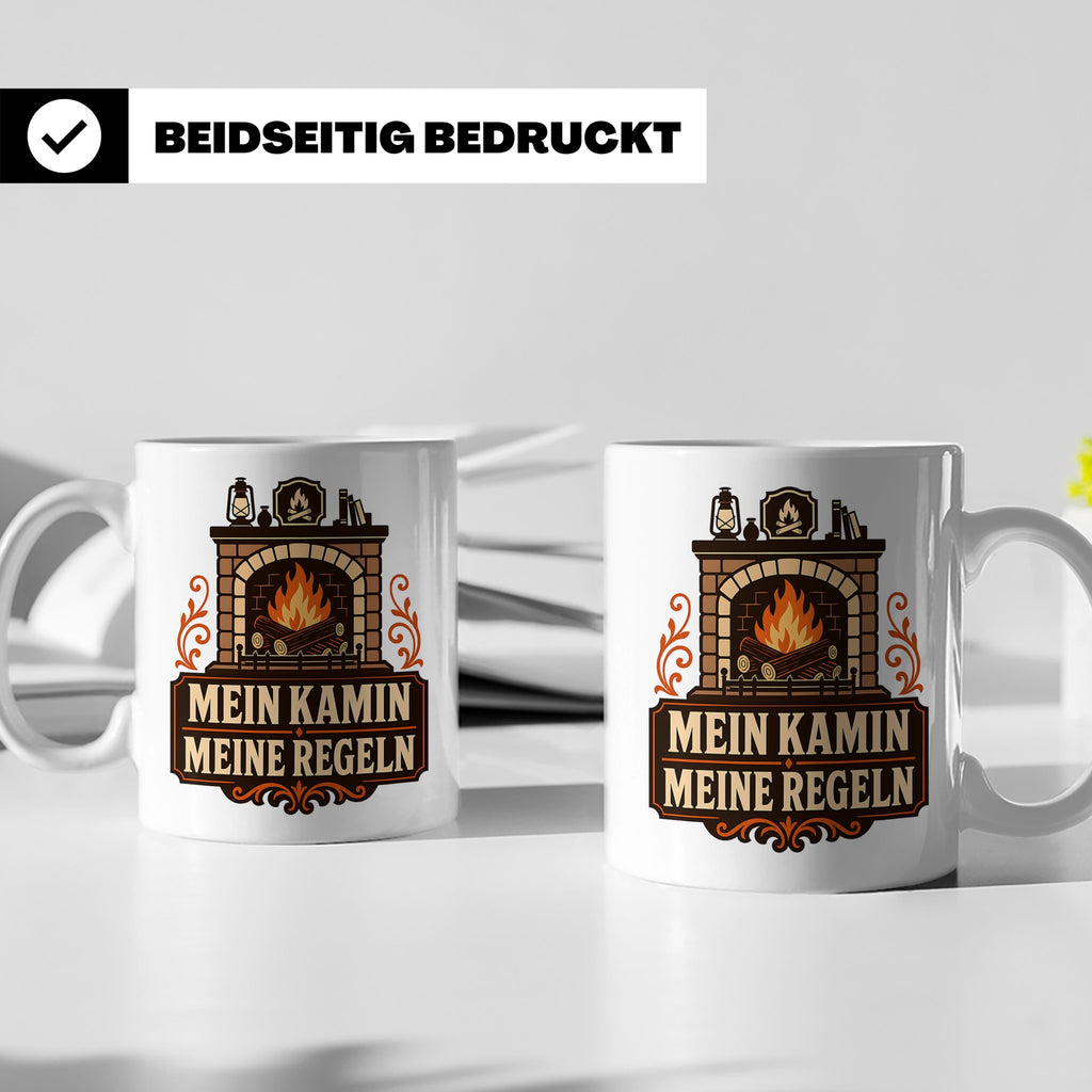 Kamin Tasse Mein Kamin meine Regeln - Lustiges Geschenk für  – Weiß [farbe:weiß]