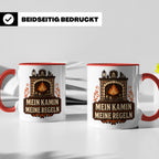 Kamin Tasse Mein Kamin meine Regeln - Lustiges Geschenk für  – Rot [farbe:rot]