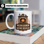 Kamin Tasse Mein Kamin meine Regeln - Lustiges Geschenk für  – Weiß [farbe:weiß]