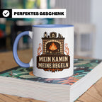 Kamin Tasse Mein Kamin meine Regeln - Lustiges Geschenk für  – Blau [farbe:blau]