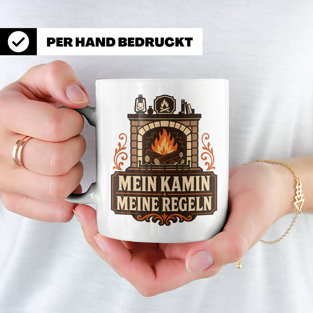 Kamin Tasse Mein Kamin meine Regeln - Lustiges Geschenk für  – Weiß [farbe:weiß]