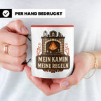 Kamin Tasse Mein Kamin meine Regeln - Lustiges Geschenk für  – Rot [farbe:rot]