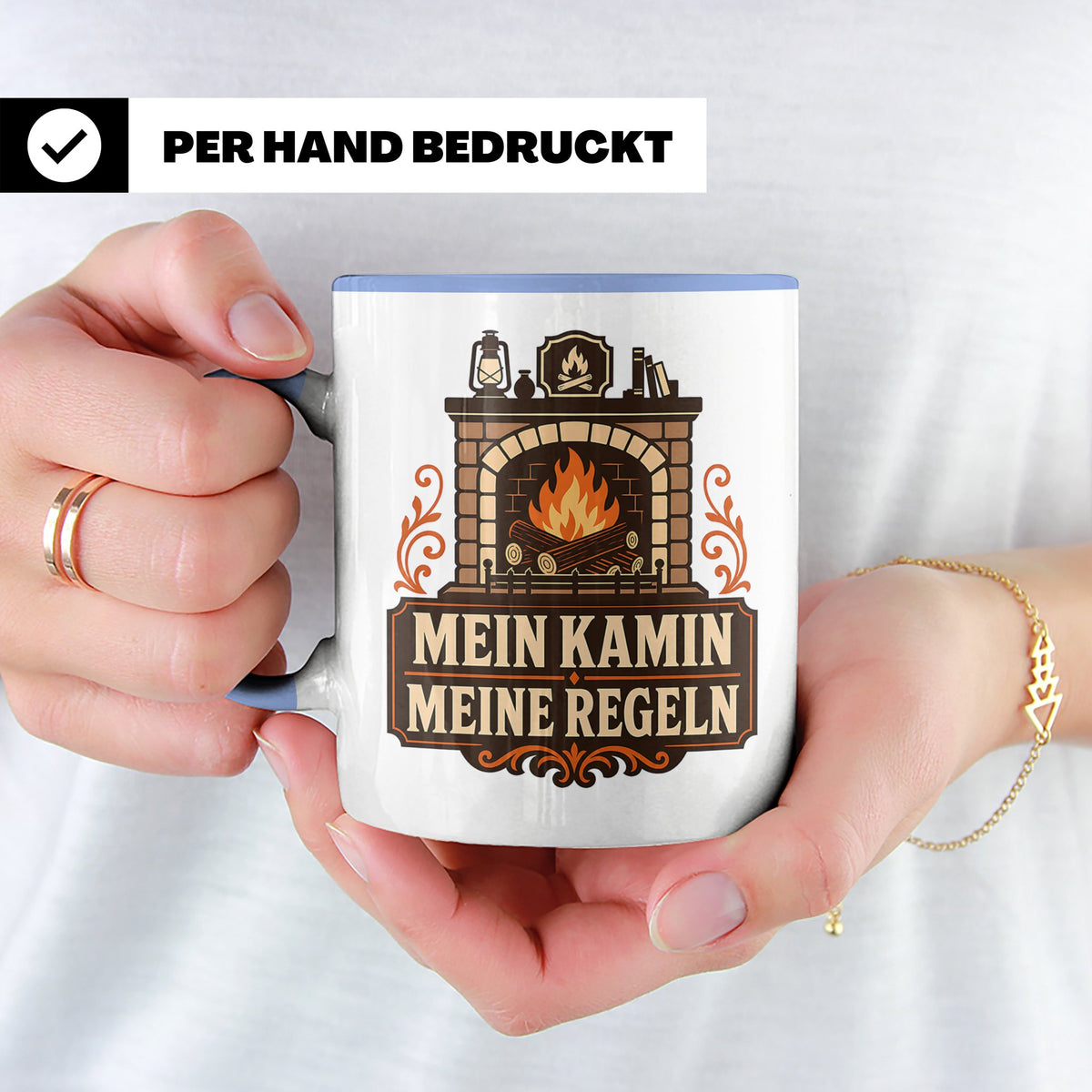 Kamin Tasse Mein Kamin meine Regeln - Lustiges Geschenk für  – Blau [farbe:blau]