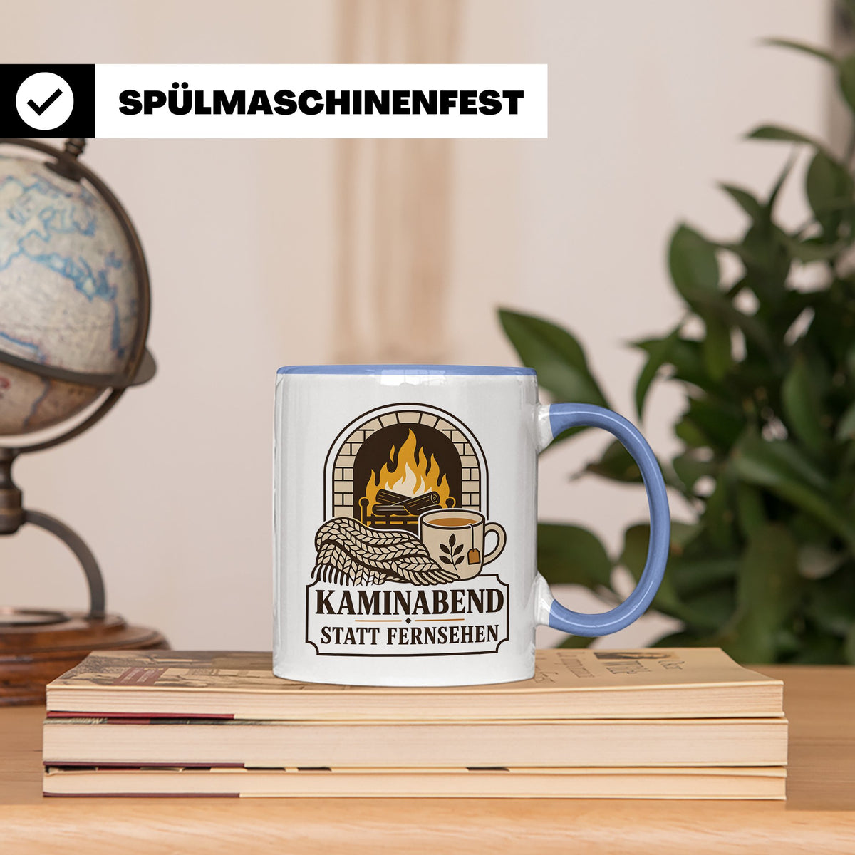 Kamin Tasse Kaminabend statt Fernsehen - Gemütliches Geschen – Blau [farbe:blau]