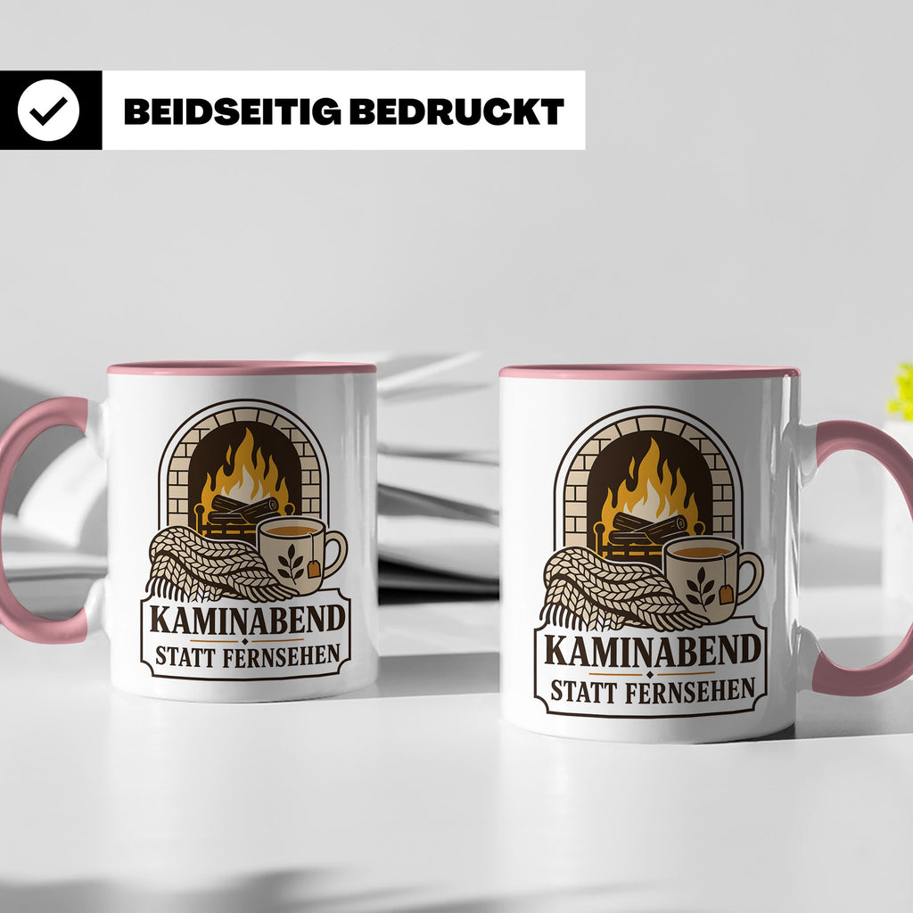 Kamin Tasse Kaminabend statt Fernsehen - Gemütliches Geschen – Rosa [farbe:rosa]