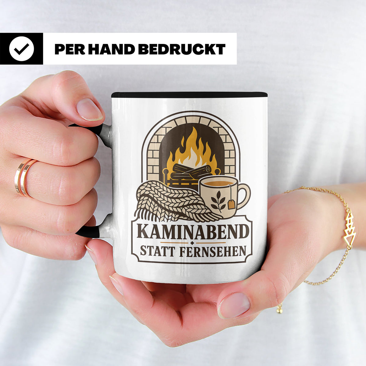 Kamin Tasse Kaminabend statt Fernsehen - Gemütliches Geschen – Schwarz [farbe:schwarz]