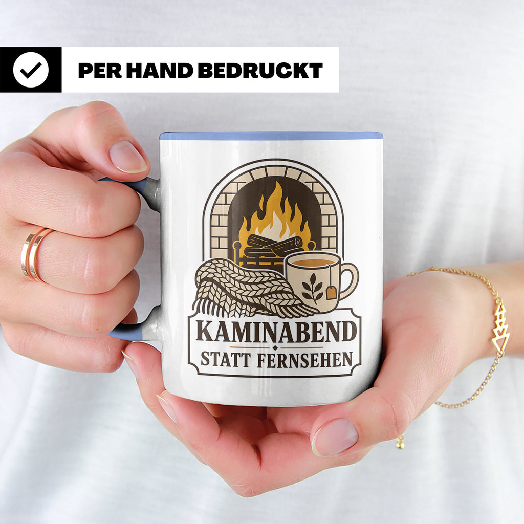 Kamin Tasse Kaminabend statt Fernsehen - Gemütliches Geschen – Blau [farbe:blau]