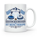 Eisstockschießen Tasse ist meine Therapie - Geschenk für Eis – Weiß [farbe:weiß]