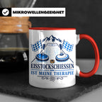 Eisstockschießen Tasse ist meine Therapie - Geschenk für Eis – Rot [farbe:rot]