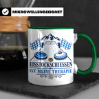 Eisstockschießen Tasse ist meine Therapie - Geschenk für Eis – Grün [farbe:grün]