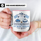 Eisstockschießen Tasse ist meine Therapie - Geschenk für Eis – Rosa [farbe:rosa]