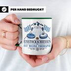 Eisstockschießen Tasse ist meine Therapie - Geschenk für Eis – Grün [farbe:grün]
