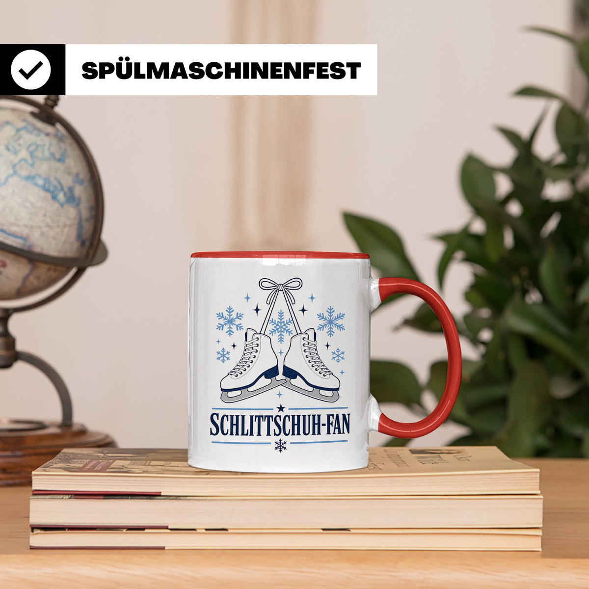 Schlittschuh Tasse Schlittschuh-Fan - Geschenk für Eisläufer – Rot [farbe:rot]