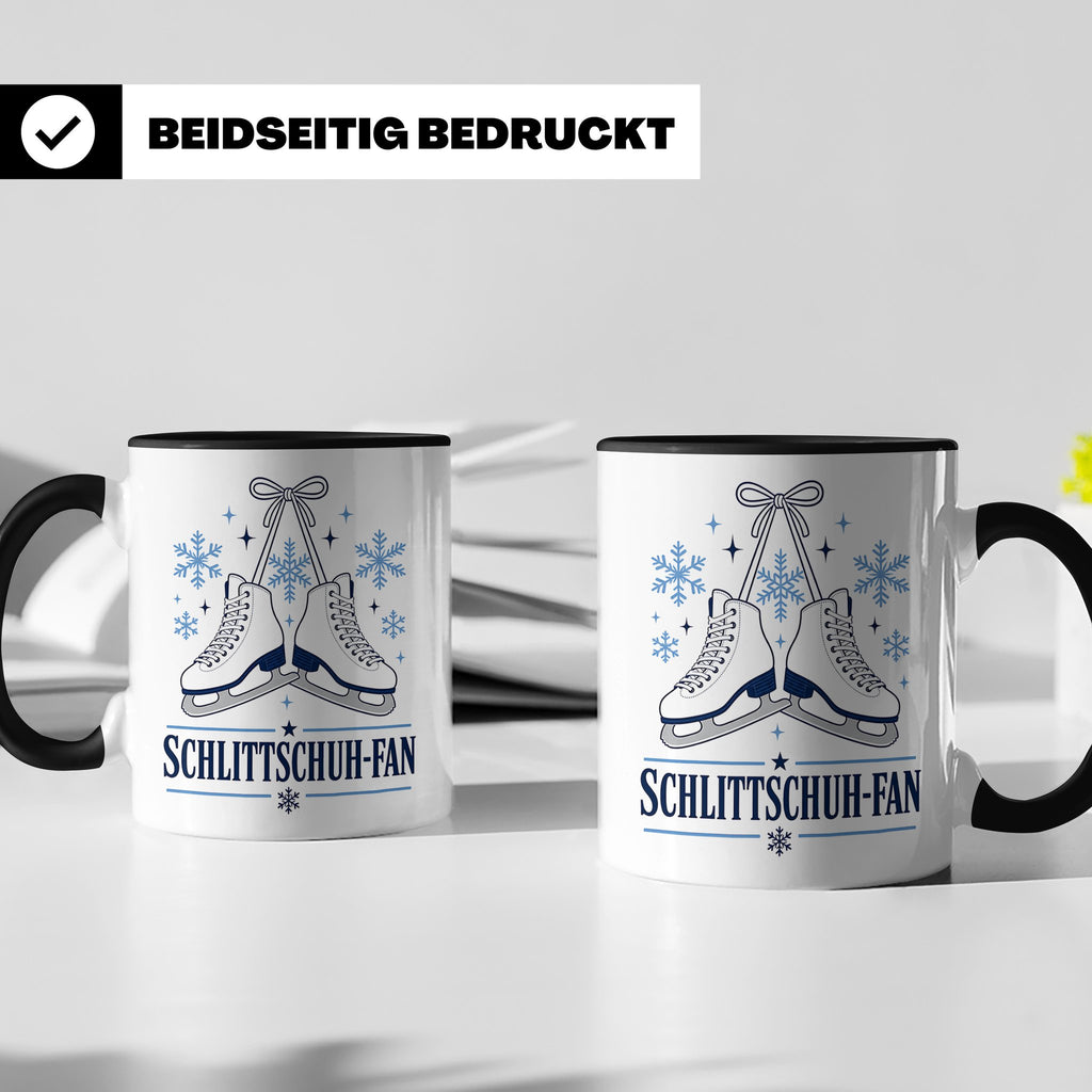 Schlittschuh Tasse Schlittschuh-Fan - Geschenk für Eisläufer – Schwarz [farbe:schwarz]