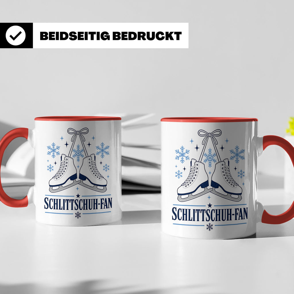 Schlittschuh Tasse Schlittschuh-Fan - Geschenk für Eisläufer – Rot [farbe:rot]