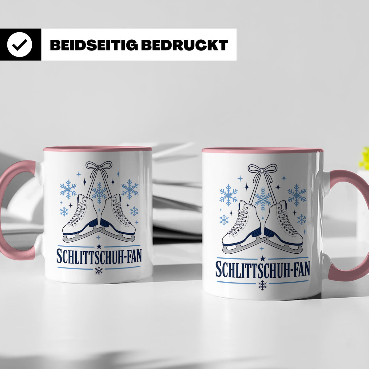 Schlittschuh Tasse Schlittschuh-Fan - Geschenk für Eisläufer – Rosa [farbe:rosa]