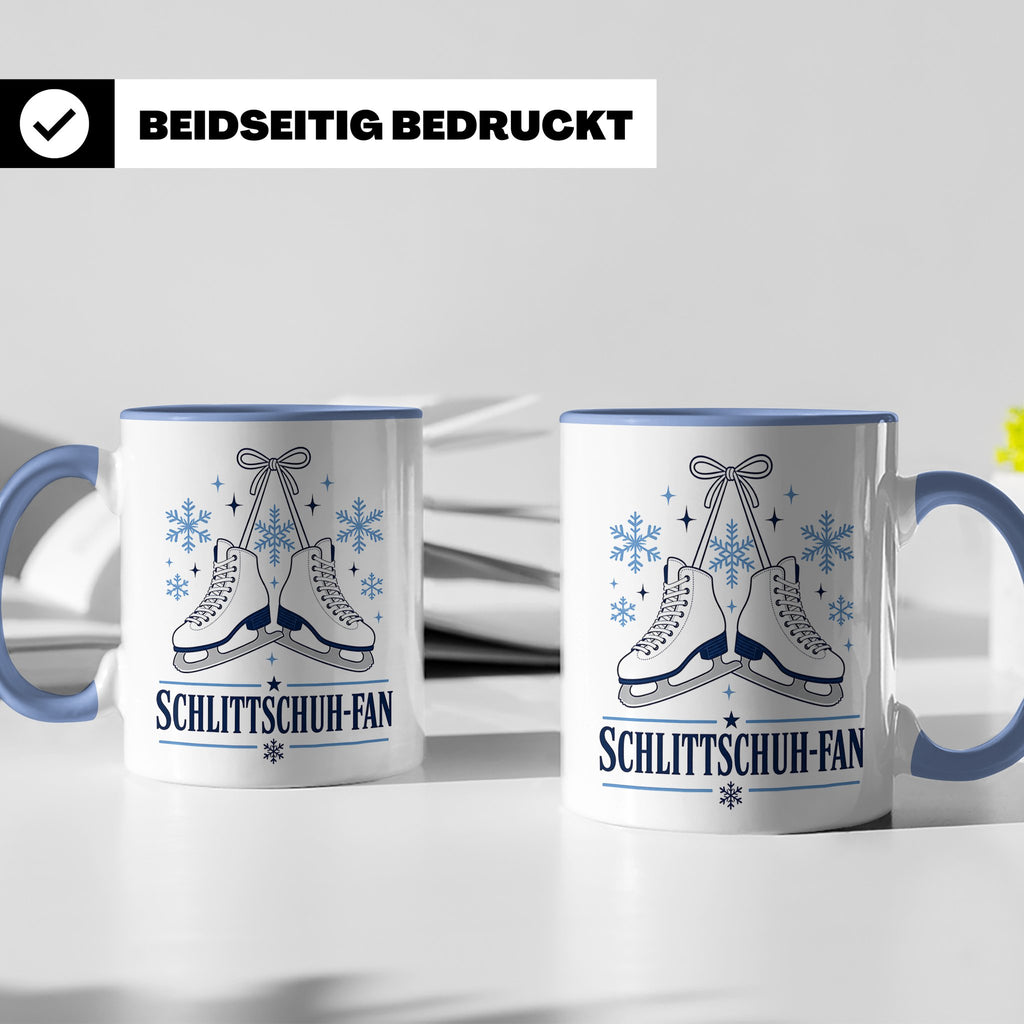 Schlittschuh Tasse Schlittschuh-Fan - Geschenk für Eisläufer – Blau [farbe:blau]