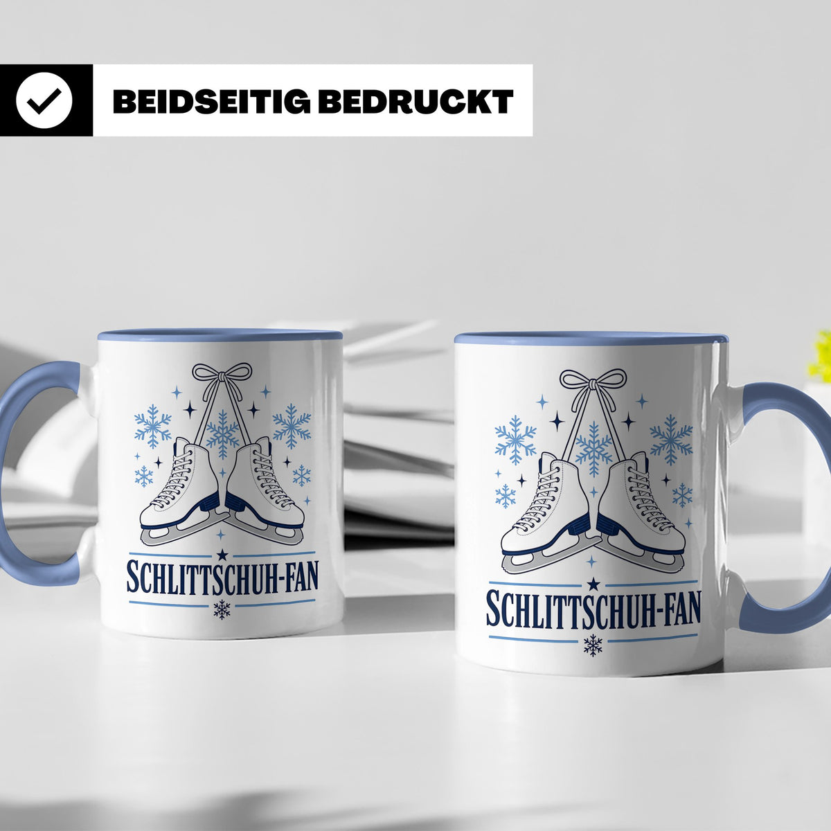 Schlittschuh Tasse Schlittschuh-Fan - Geschenk für Eisläufer – Blau [farbe:blau]