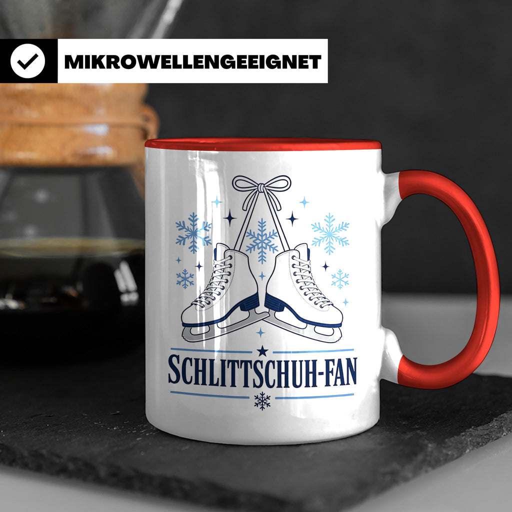 Schlittschuh Tasse Schlittschuh-Fan - Geschenk für Eisläufer – Rot [farbe:rot]