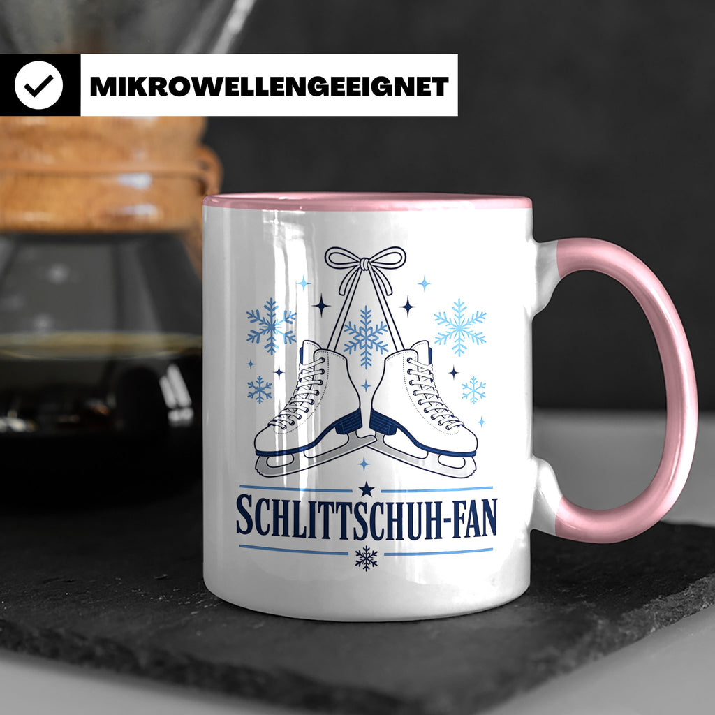 Schlittschuh Tasse Schlittschuh-Fan - Geschenk für Eisläufer – Rosa [farbe:rosa]