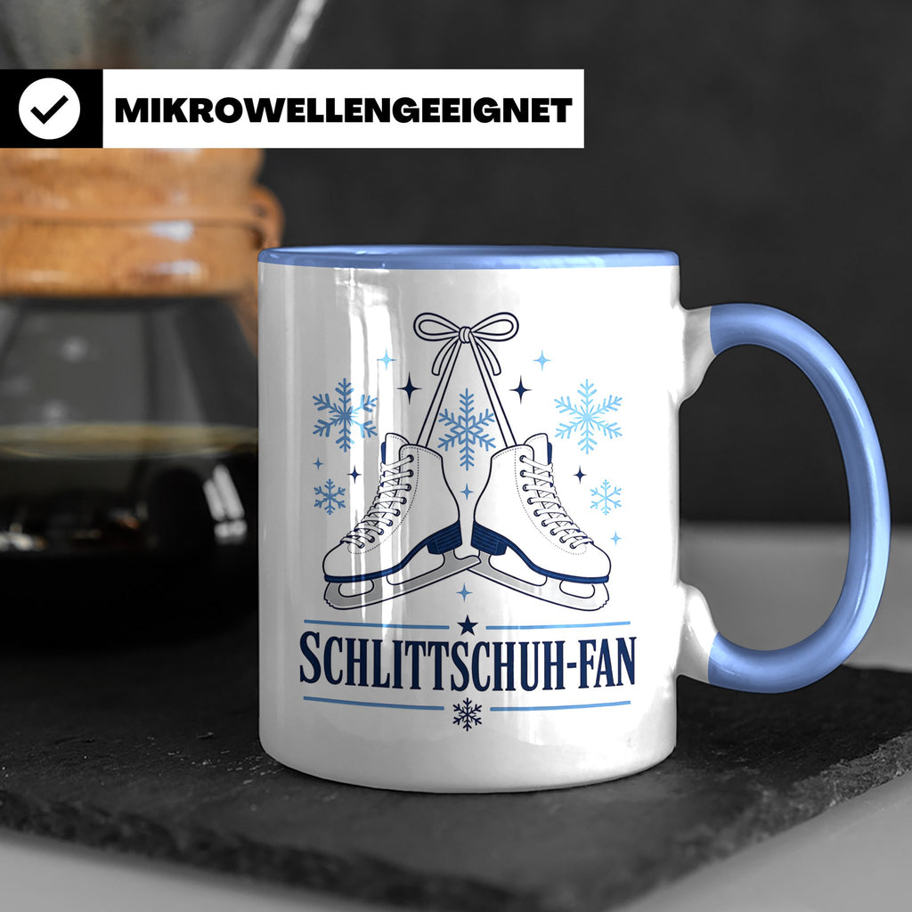 Schlittschuh Tasse Schlittschuh-Fan - Geschenk für Eisläufer – Blau [farbe:blau]