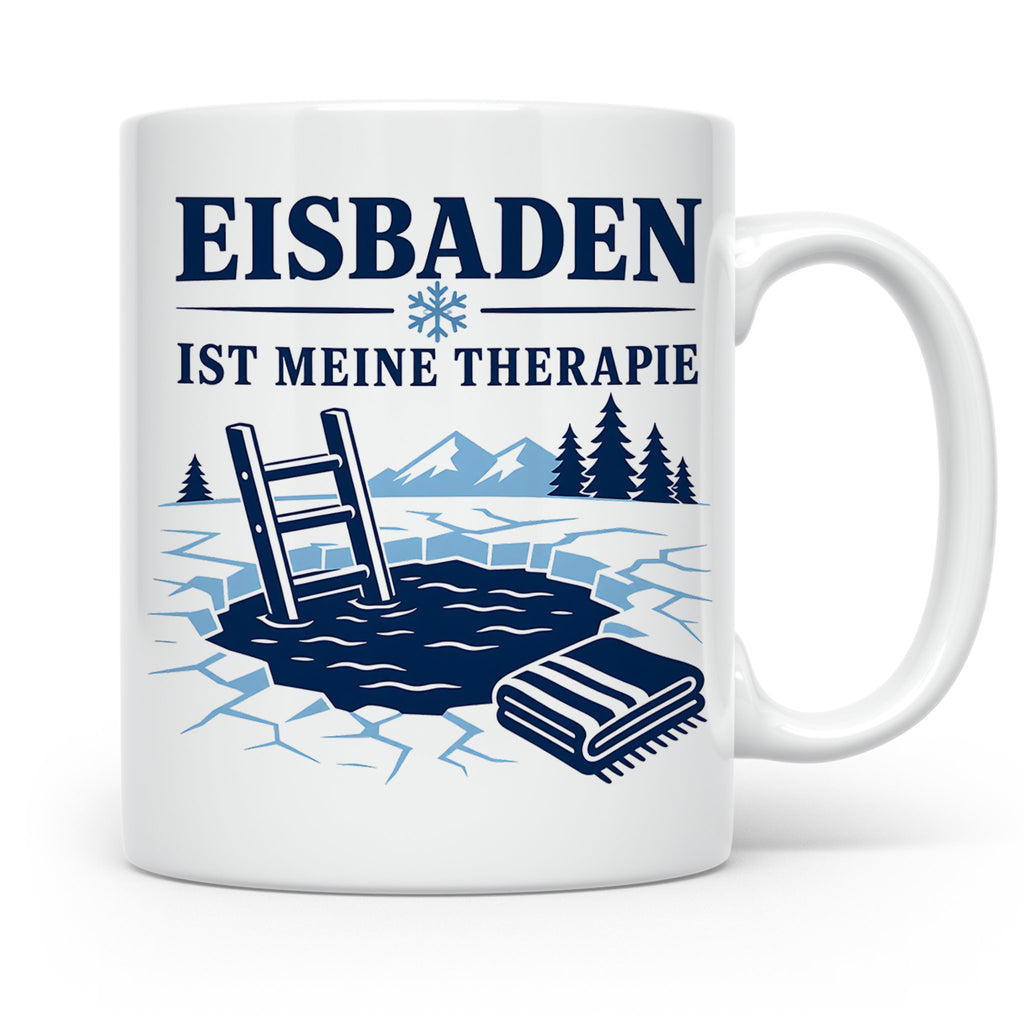 Eisbaden Tasse Eisbaden ist meine Therapie - Geschenk für Ei – Weiß [farbe:weiß]