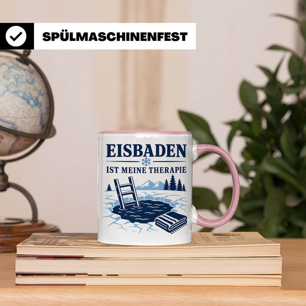 Eisbaden Tasse Eisbaden ist meine Therapie - Geschenk für Ei – Rosa [farbe:rosa]